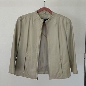 Kenneth Cole Cream Leather Jacket